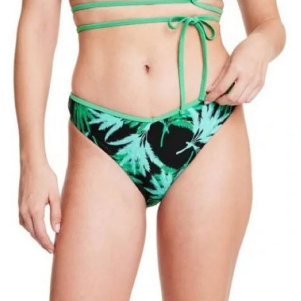 Fe Noel x Target Feathered Palm Print High Leg Cheeky Bikini Bottom